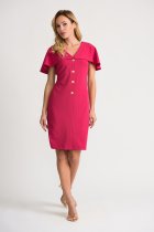 Joseph Ribkoff Button V-Neck Dress