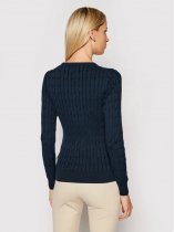Gant Stretch Cotton Cable Crew Neck Sweater