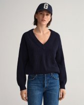 Gant D2. Wool Ribbed V-Neck Sweater