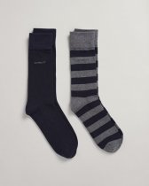 Gant Barstripe And Solid 2-Pack Socks