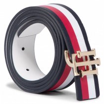 Tommy Hilfiger Reversible Women's Leather Belt with Monogram Buckle, AW0AW08018