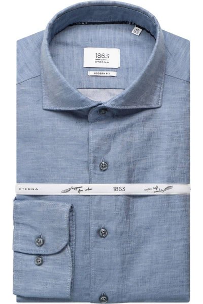 Eterna 1863 Modern Fit linen jeans one colour shirt