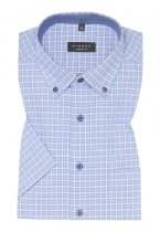 Eterna comfort fit checked twill short-sleeved shirt