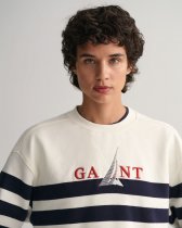 GANT sail graphic striped crew neck sweatshirt