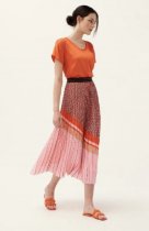 LEO & UGO Retro print pleated skirt