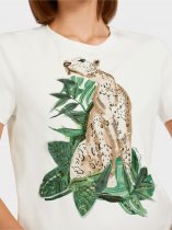 Marc Cain Leopard T-shirt with rhinestone details