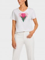 Marc Cain T-shirt with print and heart appliqué