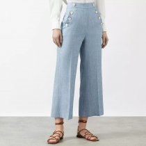 MARELLA LIGHT BLUE - Addetto Chambray cropped trousers