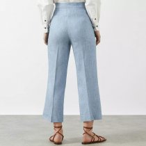 MARELLA LIGHT BLUE - Addetto Chambray cropped trousers