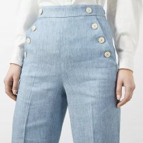 MARELLA LIGHT BLUE - Addetto Chambray cropped trousers