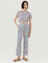 MARELLA RED - Demien Long print trousers