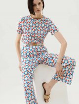 MARELLA RED - Demien Long print trousers