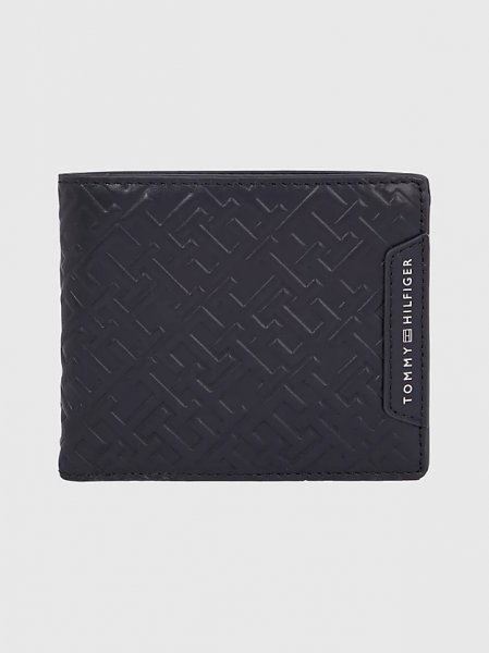 Tommy Hilfiger Business Embossed Monogram Leather Wallet