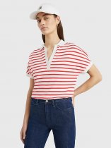 Tommy Hilfiger Stripe Relaxed Fit Lyocell Polo