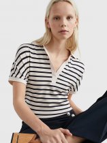 Tommy Hilfiger Stripe Relaxed Fit Lyocell Polo