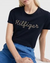 Tommy Hilfiger Women's Reg Gold Hilfiger C-NK SS T-shirt