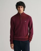 GANT Textured Cotton Half-Zip Sweater