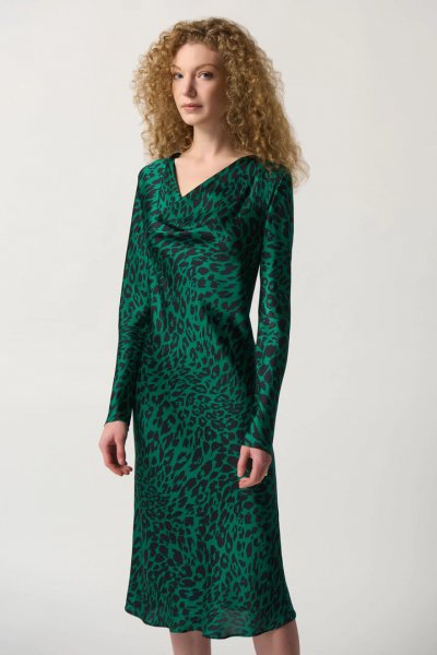 Joseph Ribkoff LDS Dress / Black/Green
