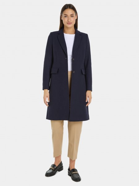 Tommy Hilfiger Classic Single Breasted Wool Coat