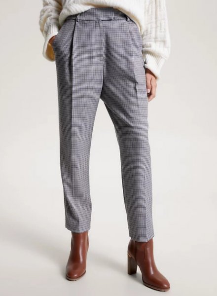 Tommy Hilfiger Check Relaxed Fit Tapered Trousers