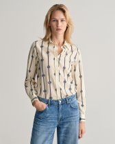 GANT Regular Fit Monogram Striped Cotton Voile Shirt