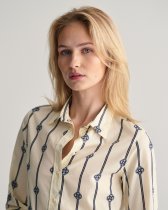 GANT Regular Fit Monogram Striped Cotton Voile Shirt