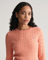 GANT Stretch Cotton Cable Knit Crew Neck Sweater