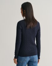 GANT Stretch Cotton Cable Knit V-Neck Sweater