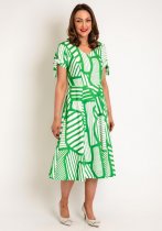 Kate Cooper Geometrical Print A-Line Midi Dress