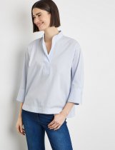 GERRY WEBER Blouse with 3/4-length sleeves and a stand-out pleat