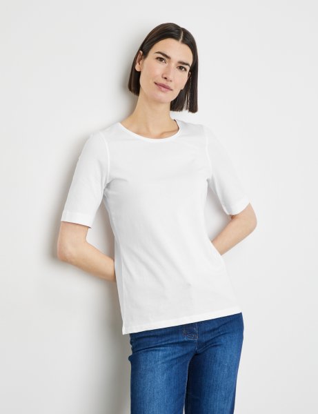 GERRY WEBER Sustainable T-shirt with a satin neckline