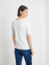 GERRY WEBER Sustainable T-shirt with a satin neckline