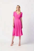 Joseph RIBKOFF Ultra Pink Pleated Wrap Dress Style 241013