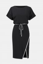 Joseph RIBKOFF Dress With White Piping and Tie Waist 241234