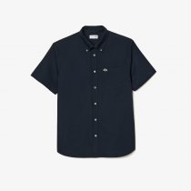 LACOSTE MEN'S REGULAR FIT SHORT SLEEVE OXFORD SHIRT