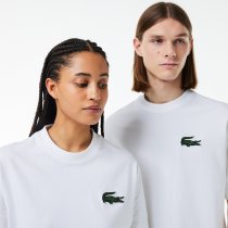 LACOSTE UNISEX LOOSE FIT LARGE CROC ORGANIC HEAVY COTTON T-SHIRT