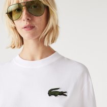 LACOSTE UNISEX LOOSE FIT LARGE CROC ORGANIC HEAVY COTTON T-SHIRT