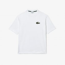 LACOSTE UNISEX LOOSE FIT LARGE CROC ORGANIC HEAVY COTTON T-SHIRT