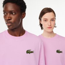 LACOSTE UNISEX LOOSE FIT LARGE CROC ORGANIC HEAVY COTTON T-SHIRT