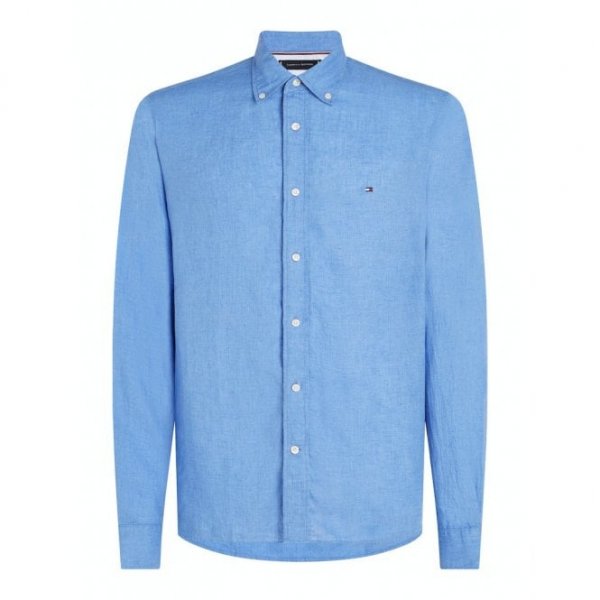 Tommy Hilfiger Pigment Dyed Linen Solid Shirt, TJS