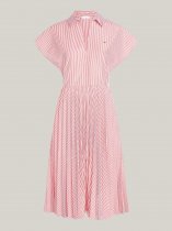 Tommy Hilfiger Ithaca Stripe Pleated Midi Polo Dress